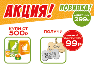 Акция! Именной адресник за 99 руб. вместо 299 руб.! Акция! Именной адресник за 99 руб. вместо 299 руб.!