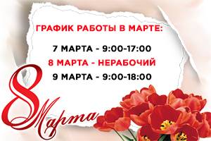 График работы интернет-магазина в марте