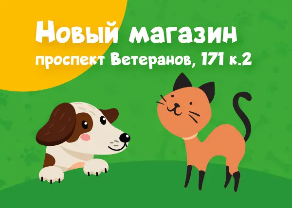 Новый зоомагазин в Санкт-Петербурге на проспекте Ветеранов, 171 к.2
