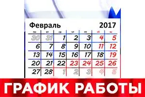График работы интернет-магазина в феврале