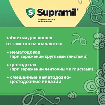 Supramil таблетки для кошек массой от 2 кг