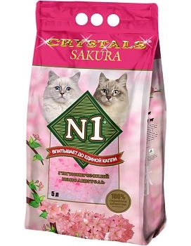 №1 Crystals Sakura наполнитель силикагелевый впитывающий